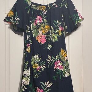 New York & Company Navy Floral Mini Dress
